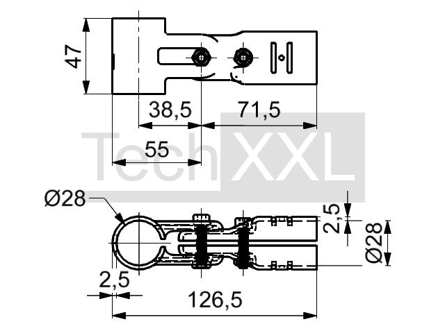 Connettore diagonale D28, nero, orientabile 180°, difficile wie HRS200D28DVSSCHS
